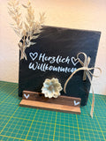 Schiefertafel „❤️Herzlich❤️ Willkommen“