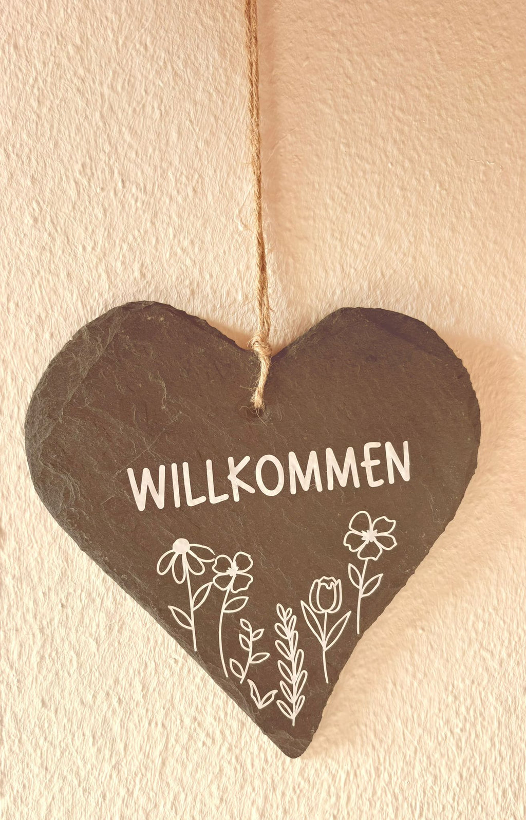 Schieferherz „Willkommen“