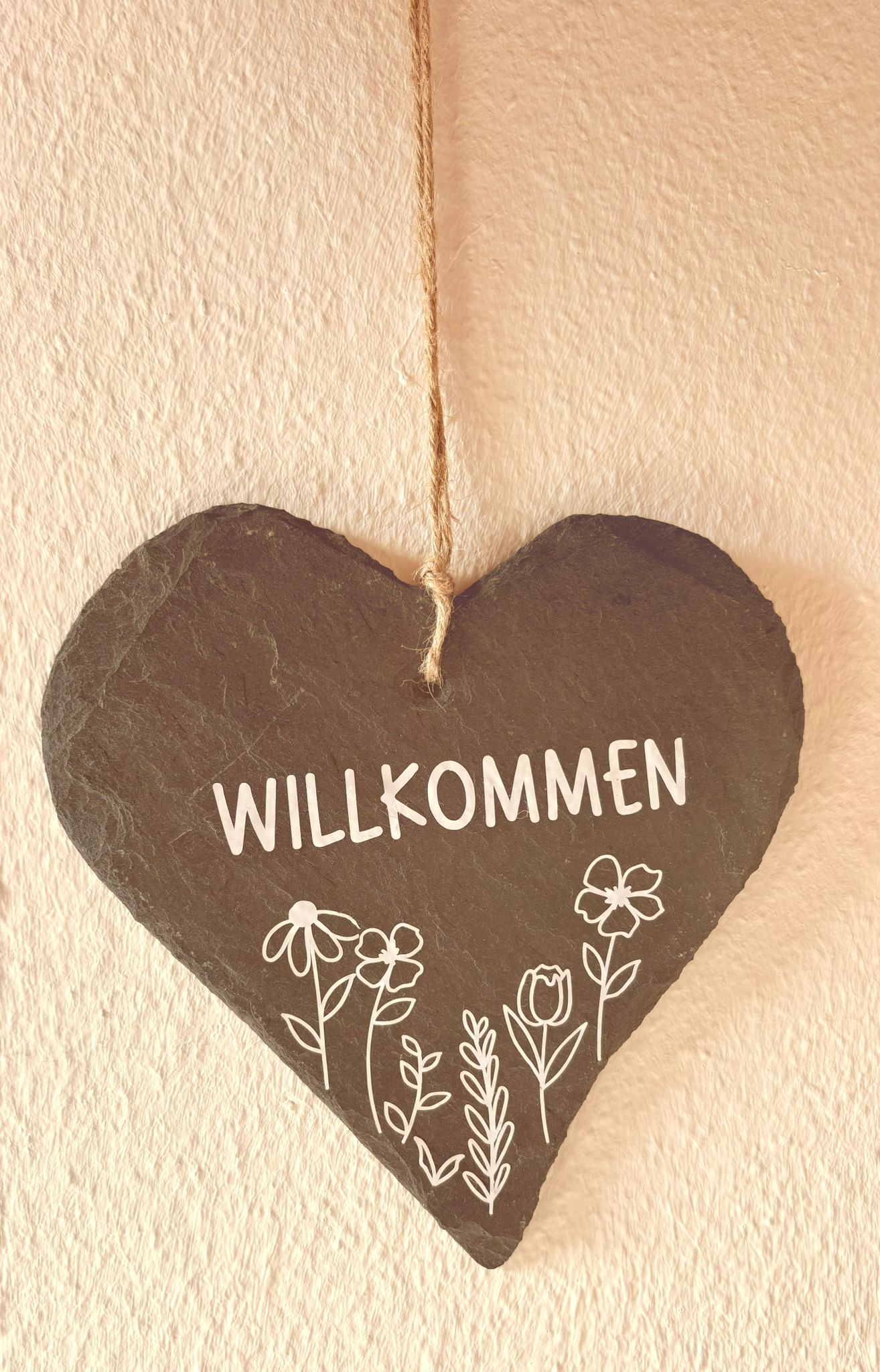 Schieferherz „Willkommen“